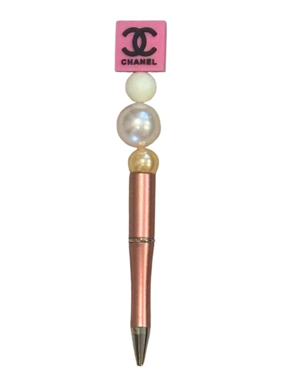 New Handmade Pink Designer Inspired Beaded Novelty Pen
